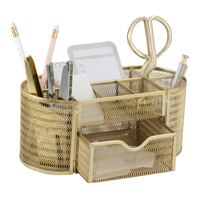 Gold Desk Organizers And Accessories - Gold Desk Accessories For Office - Desk Organizer Gold Office Desk Accessories - Office Supplies Gold Storage S