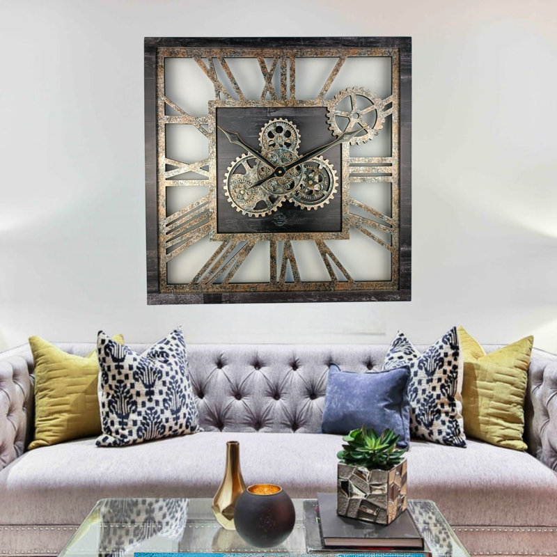 Solid Wood Wall Clock, Black