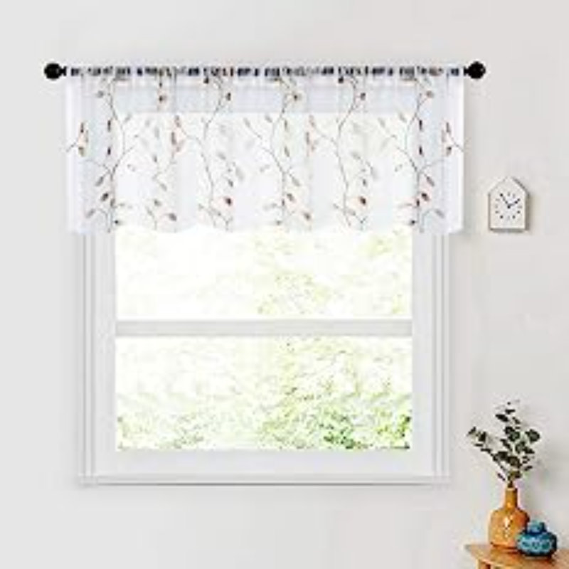 Bohm Window Valance, Taupe Leaves