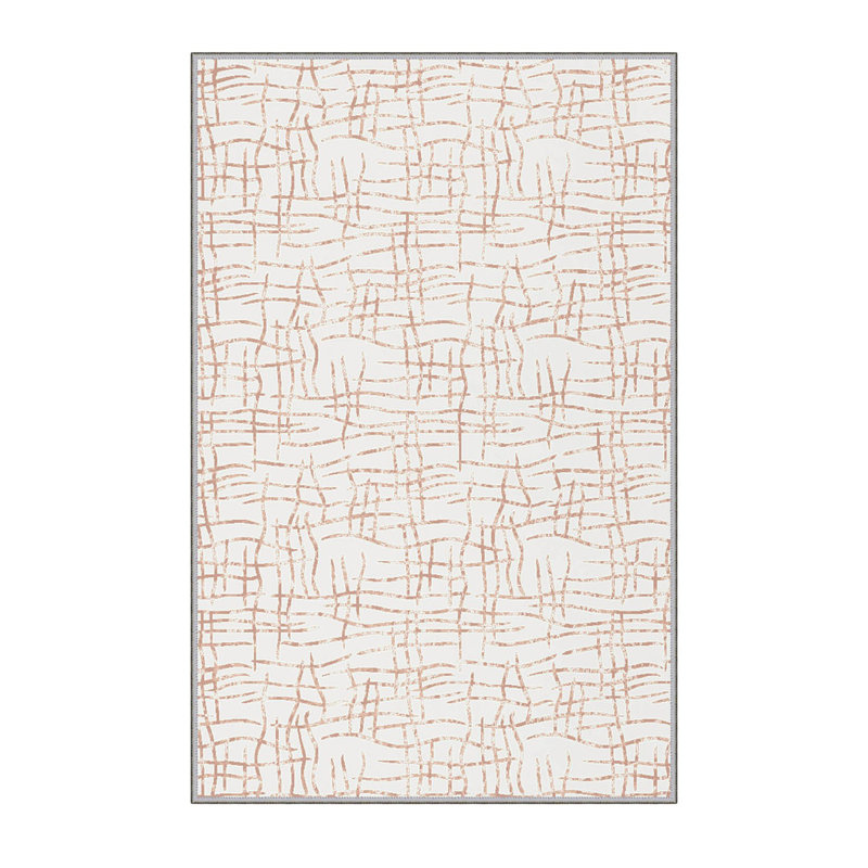 Tapis tissé élégant, 100% polyester, hauteur des poils: 0,3 po | Antibactérien et antidérapant, impression numérique 3D | Lavable à la machine, parfait pour la décoration intérieure, le salon et la chambre à coucher