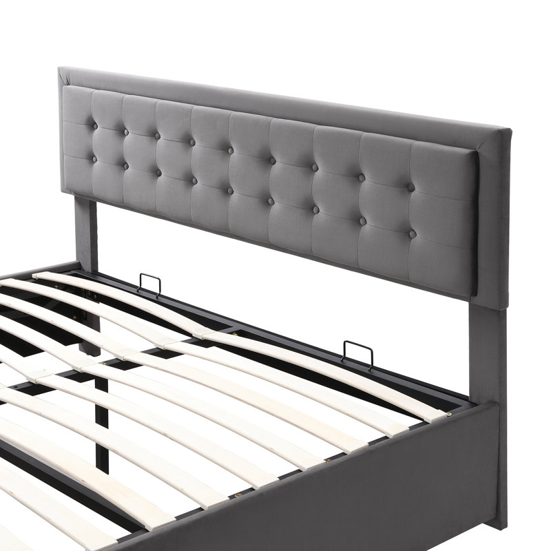 Tymvou Upholstered EU Kingsize - 160 X 200 Cm Bed, Grey, Kingsize (5')
