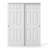 60"X80" Raised 6-Panel Textured White Primed Molded Sliding Closet Doors With Installation Hardware Kit and Satin Nickel Finger Pull-119716594