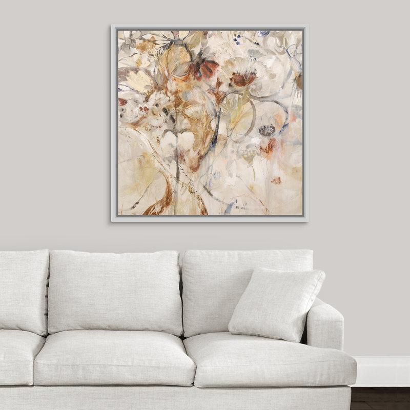 « epiphany », peinture sur toile, Cadre flottant blanc, H 37,7 po x l 37,7 po x P 1,75 po