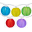 Guirlande de lanternes rondes multicolores 10 lumières Fil blanc