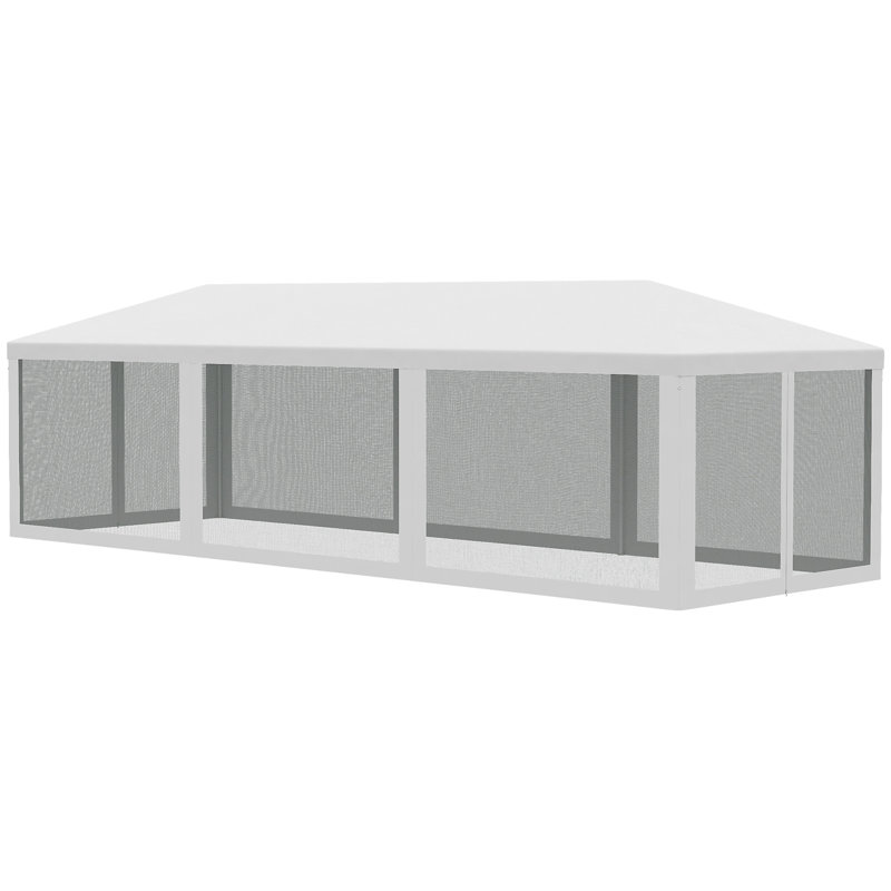 Outsunny 10' X 28' Party Tent Canopy, White