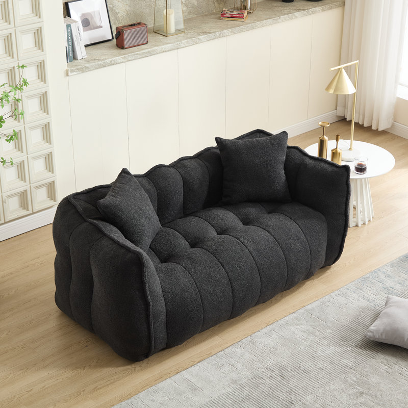  Causeuse capitonnée Bean Bag, Chenille noir