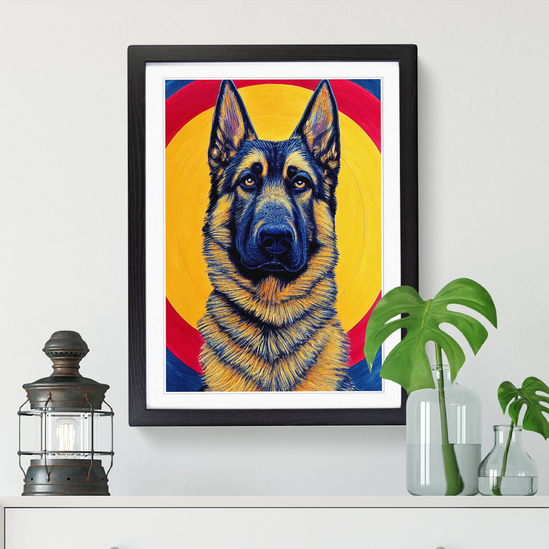 German Shepherd Mandala - Single Picture Frame Graphic Art
