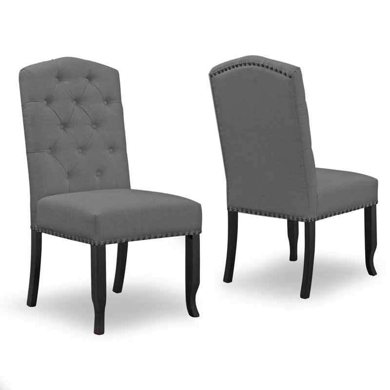 Chesson 19.25'' H Tufted Upholstered Side Chair, Medium Gray