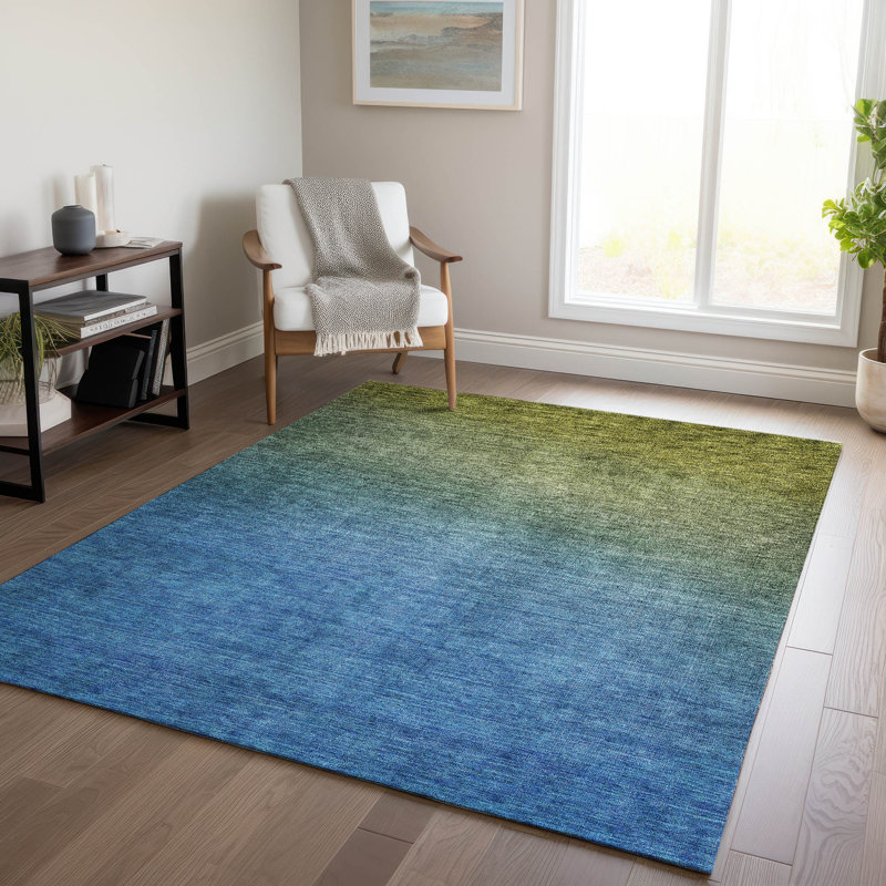 Kinslee Flatweave Synthetic Abstract Indoor / Outdoor Rug, Rectangle 3' x 5'