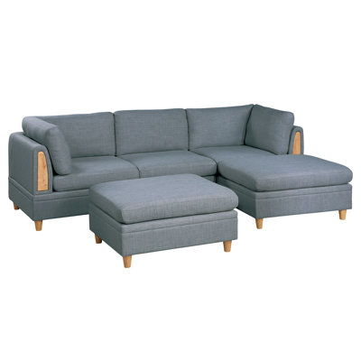 Living Room Furniture Ottoman Dorris Fabric 1pc Cushion ottomans Wooden Legs by Latitude Run