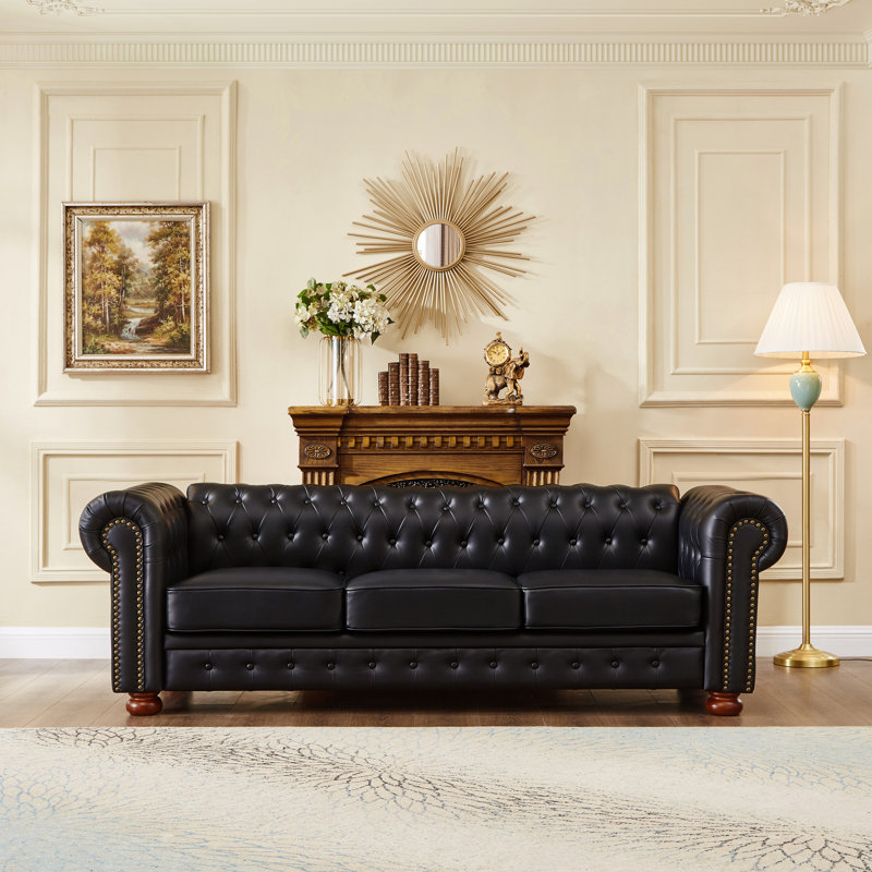 Canapé 88,5 po Chesterfield, Noir