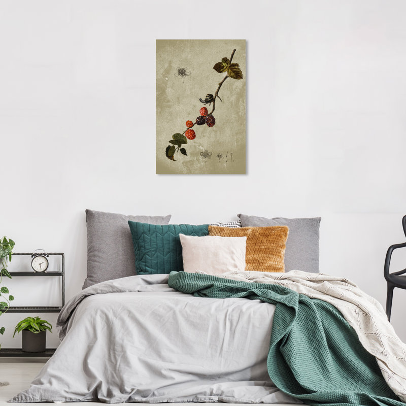 Azier, framboise botanique sur toile, H 36 po x l 24 po x P 0,8 po
