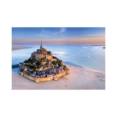 Aerial View At Sunset Mont St Michel France Normandy by Susanne Kremer - Wrapped Canvas Gallery-Wrapped Canvas Giclée