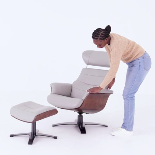 Gilman Creek Karma Top Grain Leather Recliner With Ottoman Karma