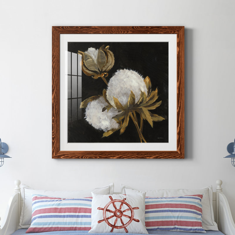 Cotton Balls II - peinture encadrée, H 31,5 po x l 31,5 po x P 1,5 po, Papier noyer