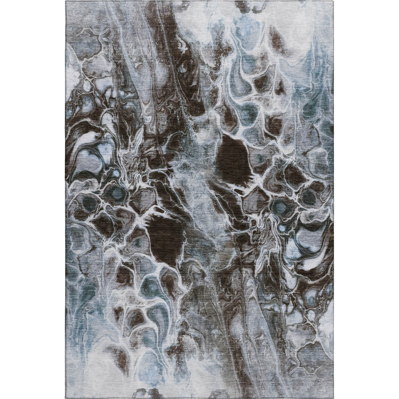 Premium Machine Washable Ralston AMF1936 Abstract Rug, Rectangle 10' x 14'