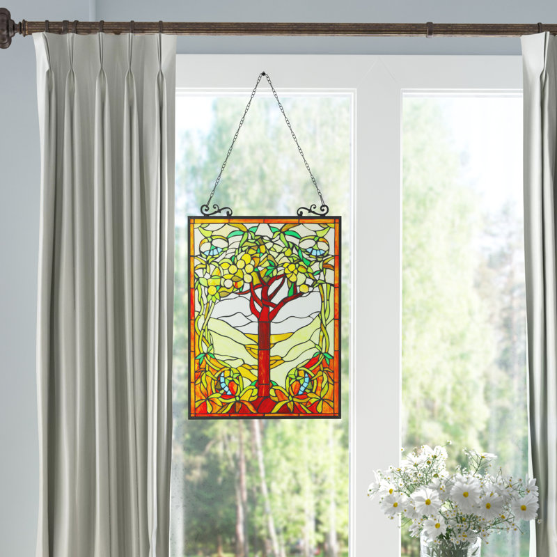 Plants & Flowers Window Panel, 25.35" H x 17.91" W
