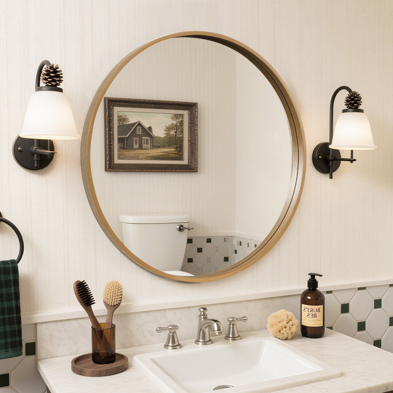 Miroir Karrina, 32 po x 32 po, Miel profond