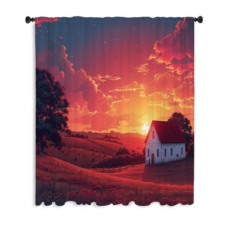 Rideau transparent en polyester Nelams, L 50 po x L 96 po