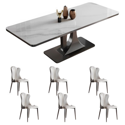 Ensemble de table de salle à manger rectangulaire et chaises