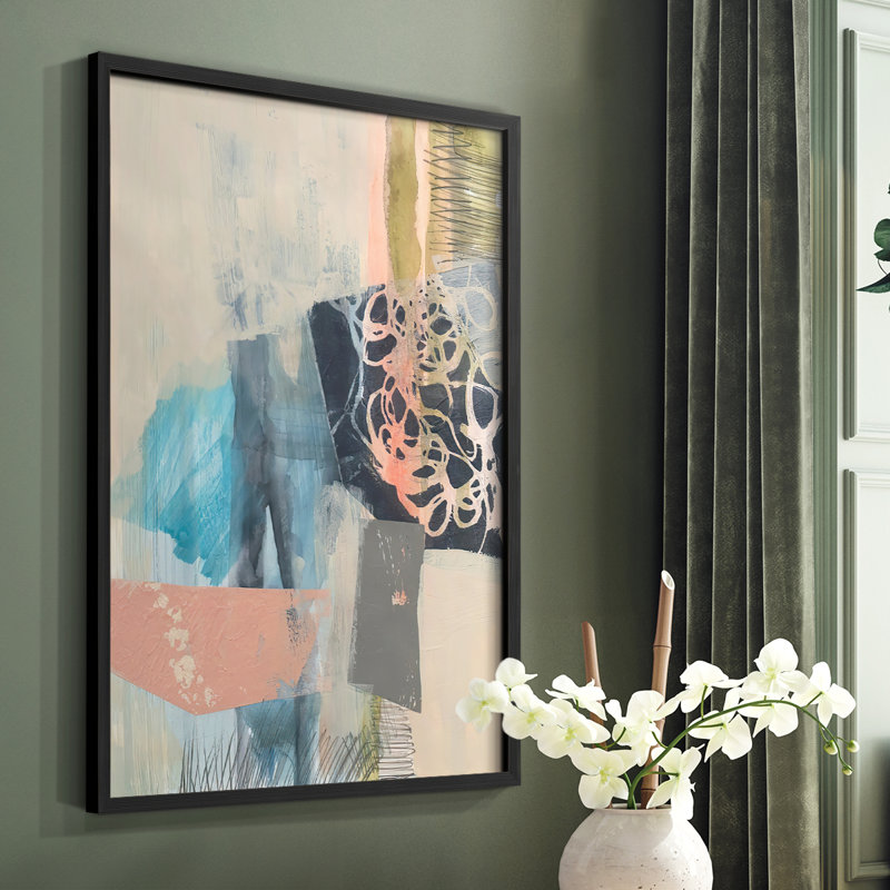 Reductive I Framed Print - Solid Wood, 20" H x 16" W, Black