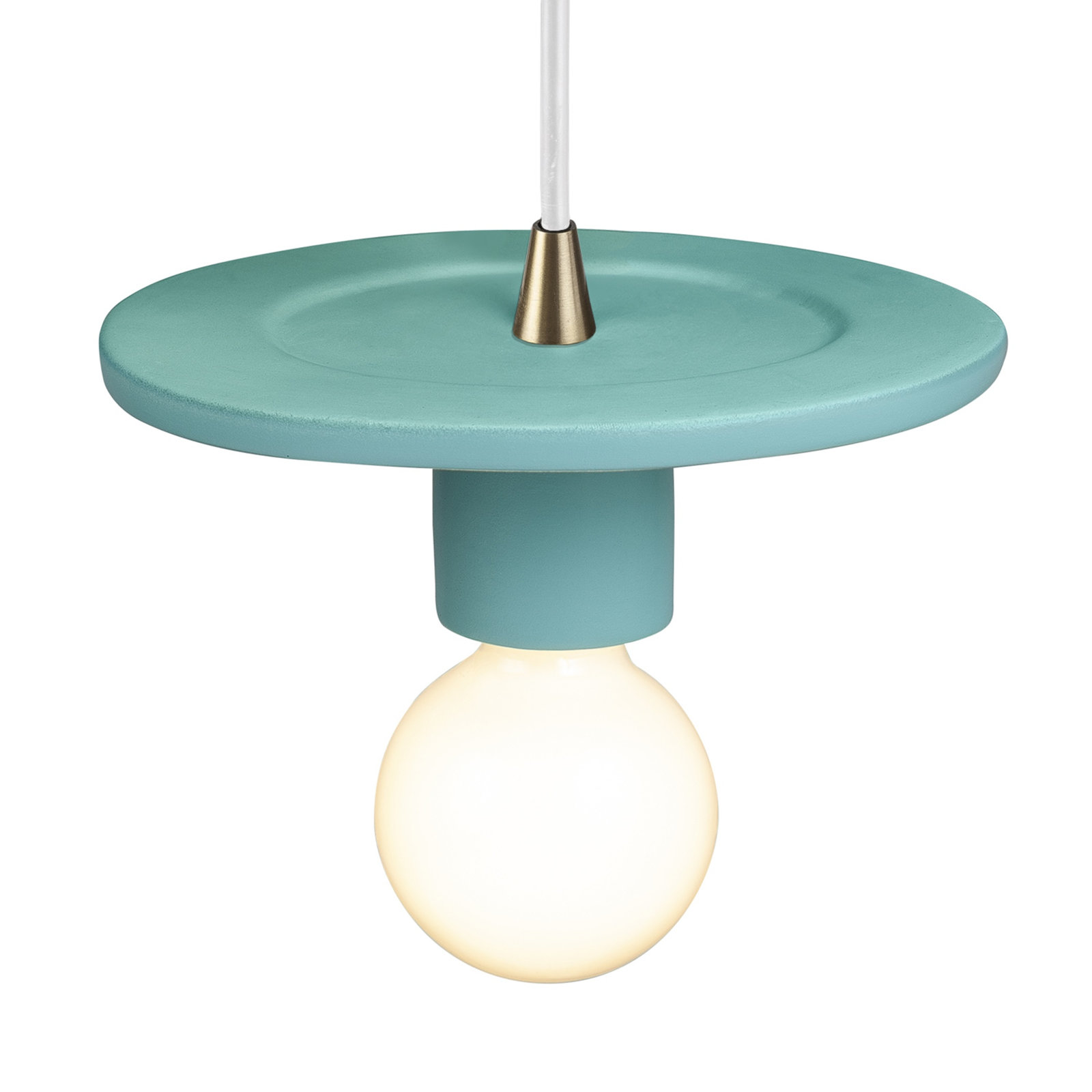 Leni Single Light Ceramic Dimmable Pendant, Reflecting Pool, Antique Brass