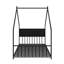 Lit simple noir avec éclairage coloré et structure en métal - sans sommier uni-1653702469