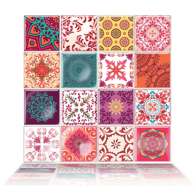 Beyla 15.4cm W x 15.4cm L Vinyl Peel and Stick Mosaic Tile