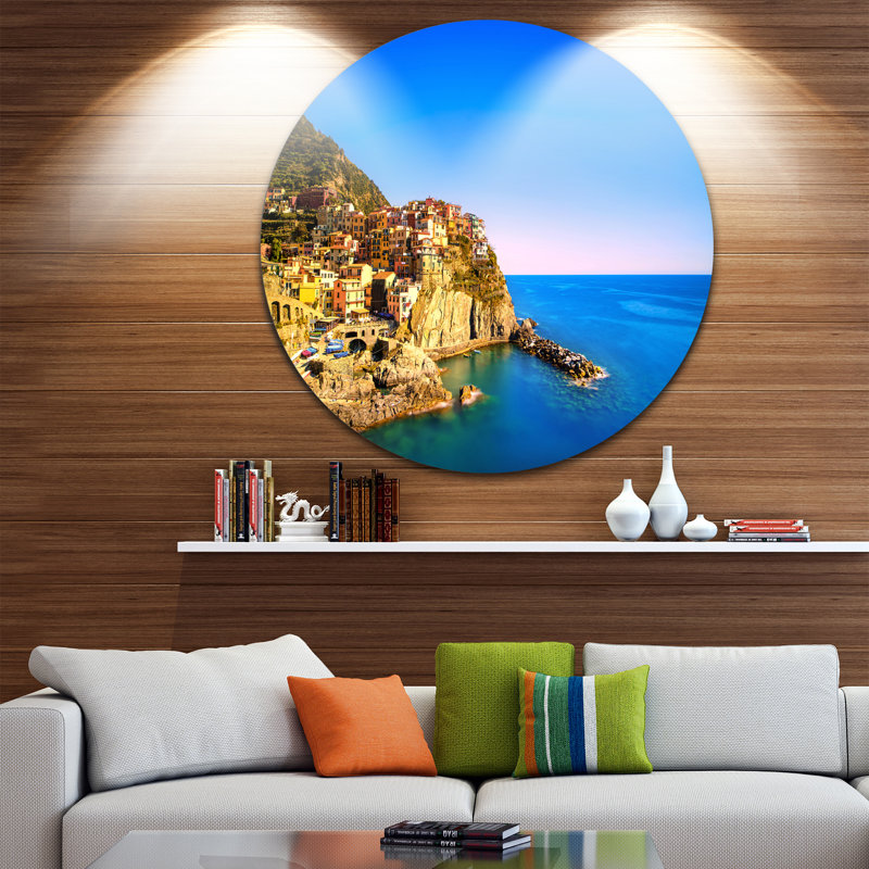 « manarola village mer italie », reproduction de photo sur métal, H 36 po x l 36 po x P 1 po
