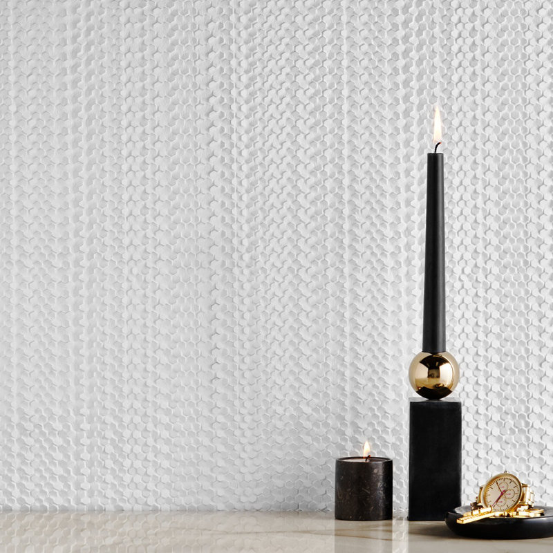 Carreau de mur en plastique Blaze Echo 1,25 po x 0,12 po, Blanc