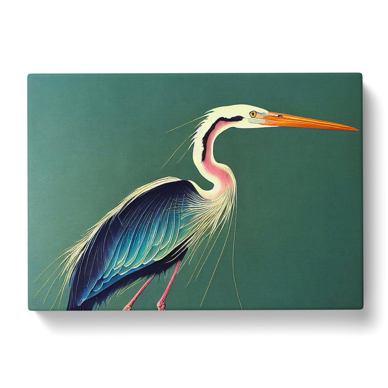 Watercolour Heron Bird Vol.3 - Wrapped Canvas, 35cm H x 50cm W x 3cm D