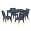Ensemble de table et de chaises pour enfants, fini bleu marine, ensemble de 5 pièces-1232359731