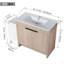 Meuble-lavabo autoportant de 48 pouces avec lavabo en céramique et armoires de rangement, porte à fermeture en douceur, armoire combinée 02436 + 0312, ensemble KD-125515215-125515217