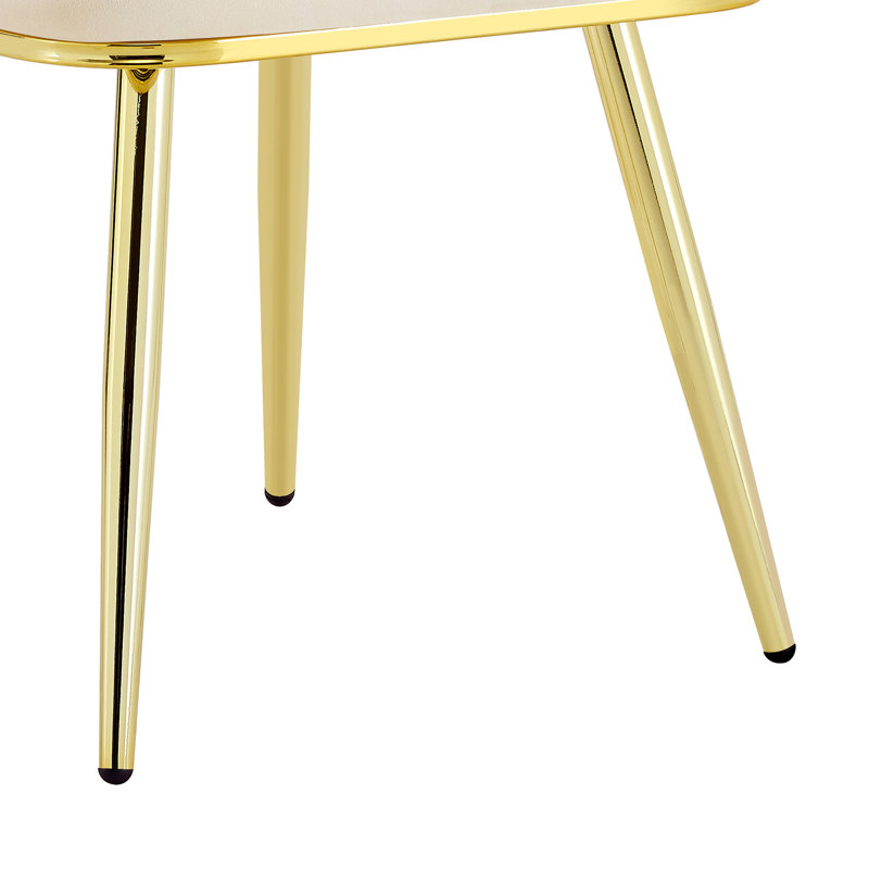 Ensemble de 2 chaises de salle à manger modernes en velours, chaises d'appoint élégantes à dossier bullé et pieds dorés pour la salle à manger et la chambre à coucher