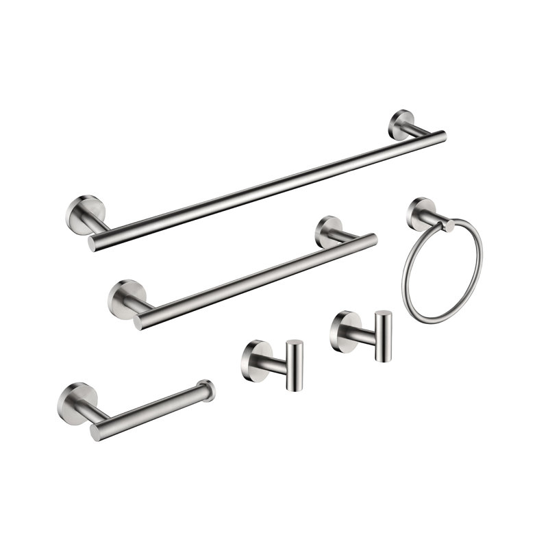 Ensemble de porte-serviettes de salle de bain en acier inoxydable 6 pièces, H 1,97 po x l 23,62 po x P 3,07 po