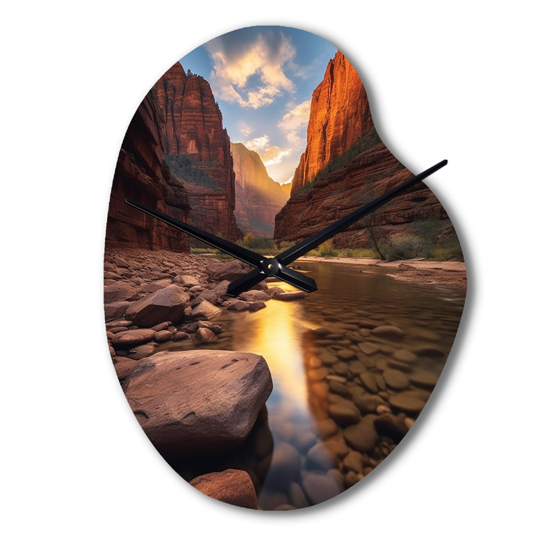 Zion National Park Utah - Utah, forme unique en métal, horloge murale asymétrique moderne, Petit