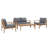 Outdoor 4-Piece Conversation Set With Cushions-111196320