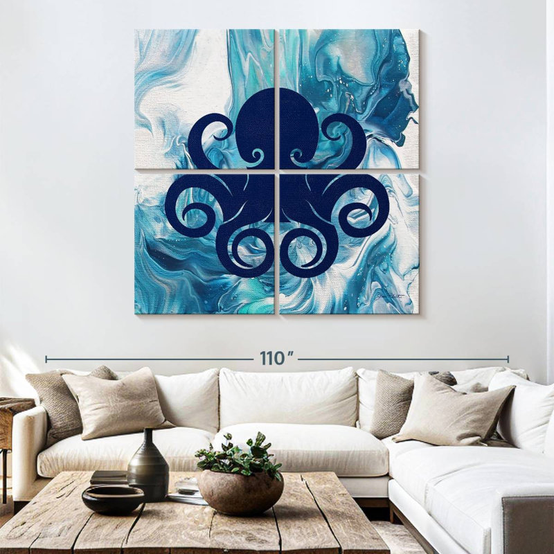 Brampt Abstract Ocean VIII, 74" H x 74" W