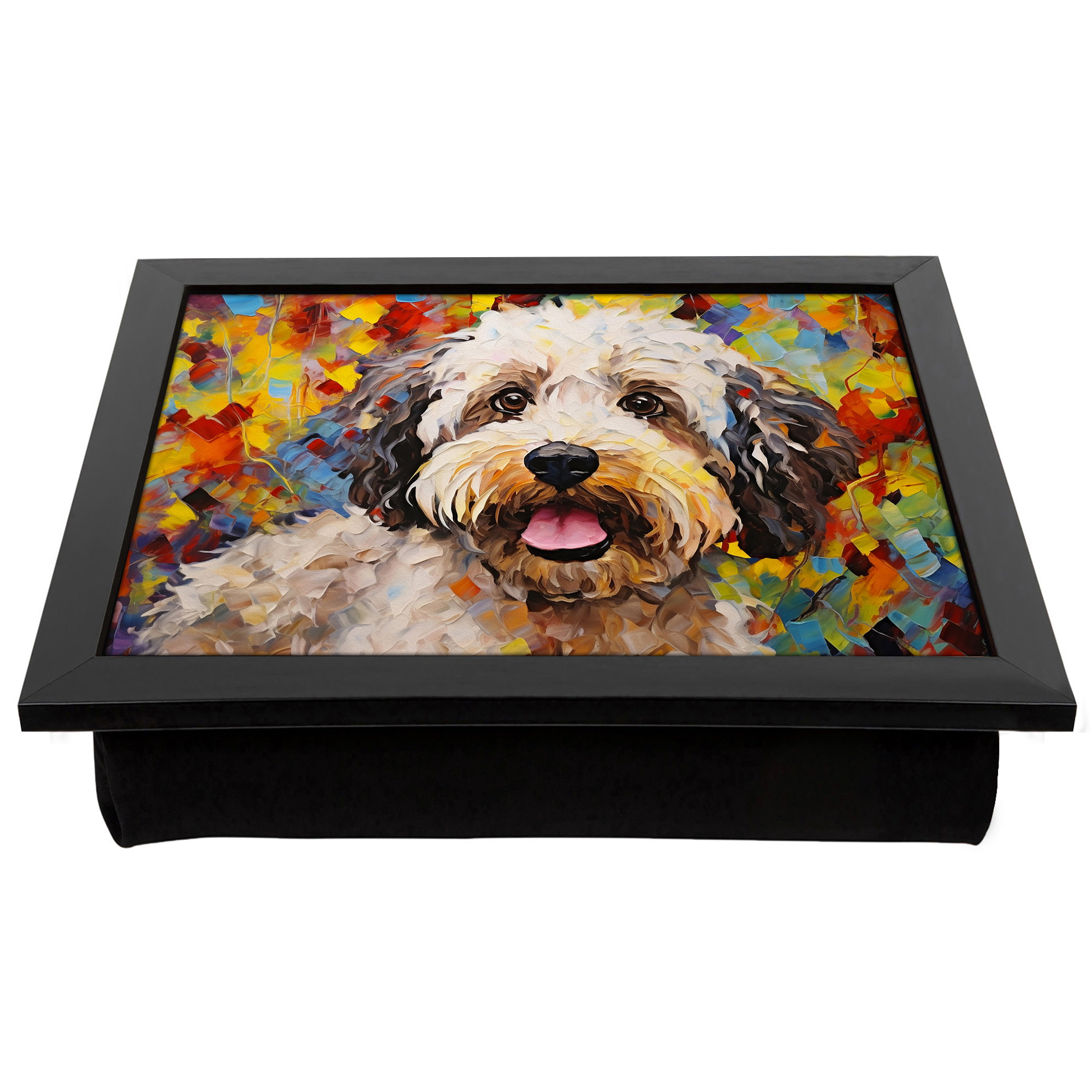 17 Stories Cockapoo Abstract No.2 Lap Tray with Cushion | Wayfair.co.uk