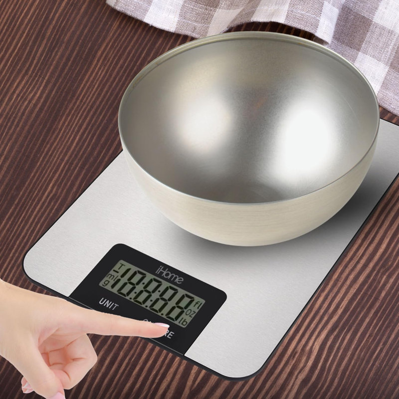 Balance numérique en acier inoxydable iHome - 11 lb, multi-unités