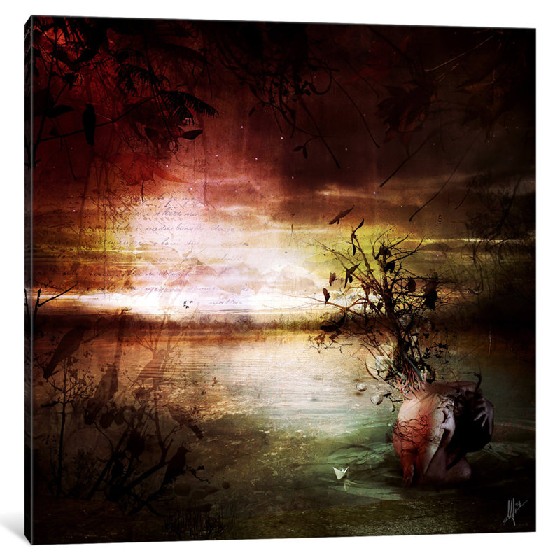 « seul », reproduction d’impression sur toile, H 18 po x l 18 po x P 1,5 po, Toile tendue, Pas de tapis