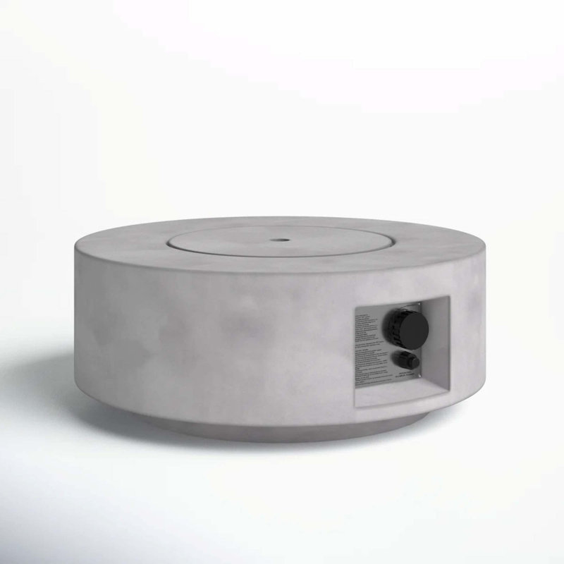 Foyer de table d'extérieur au propane / gaz naturel en béton renforcé de fibres H 11 po x l 30 po avec couvercle