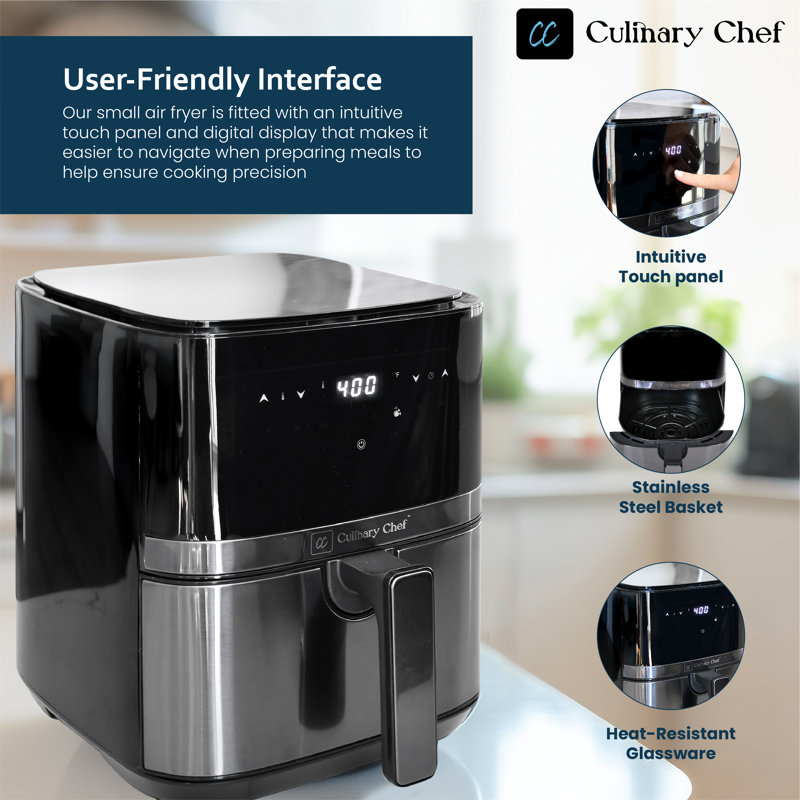 Culinary Chef 5.8-Quart Stainless Steel Digital Air Fryer