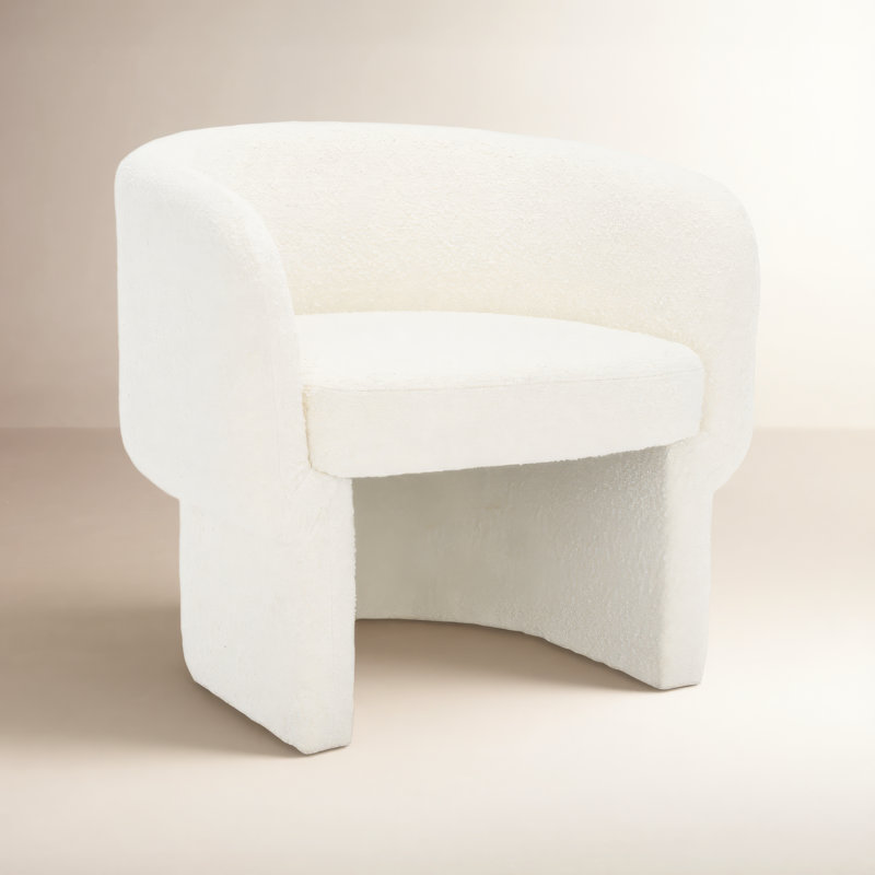 Cambry Upholstered Barrel Chair, Ivory Boucle