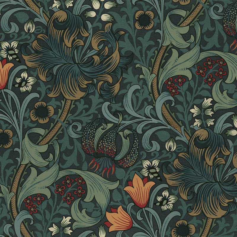GOLDEN LILY Wallpaper - Midnight 9'10" - full height wallpaper