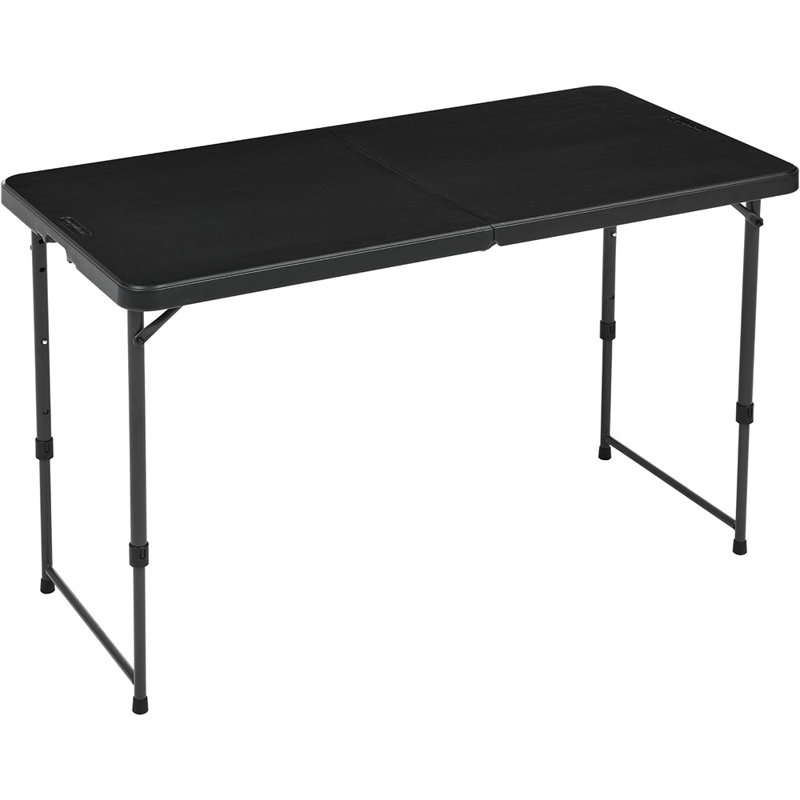 Table de salle à manger rectangulaire pliante, 4 réglages de hauteur réglables avec poignée de transport