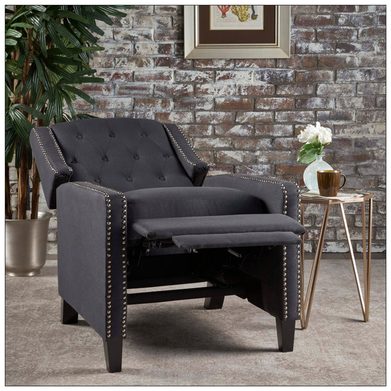 Heidegret Upholstered Recliner, Brown Fabric