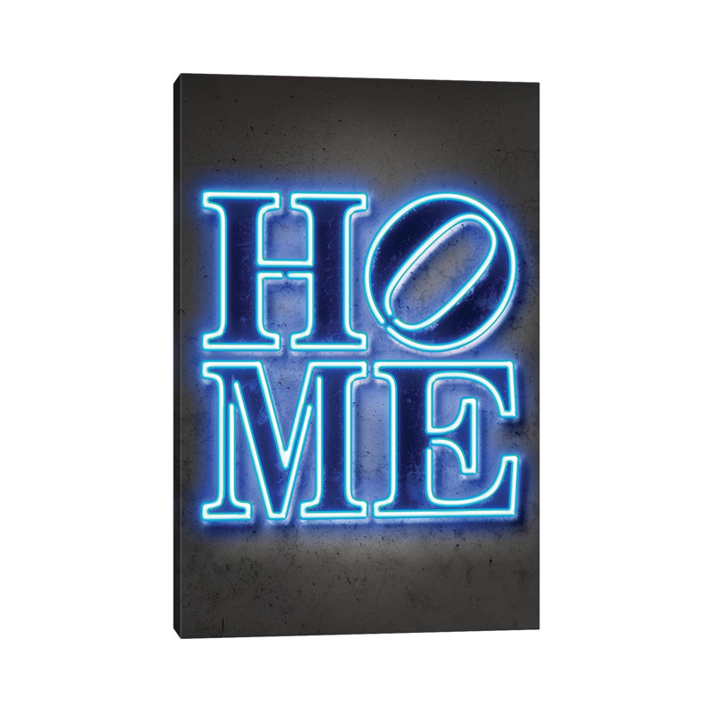 "Home" par Octavio Mielu-impression d’art textuel, H 48 po x l 32 po x P 1,5 po, Toile tendue, Pas de tapis