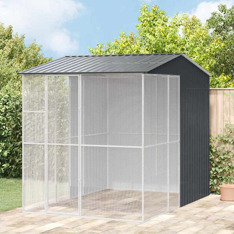 247cm Steel Floor Bird Cage, Anthracite