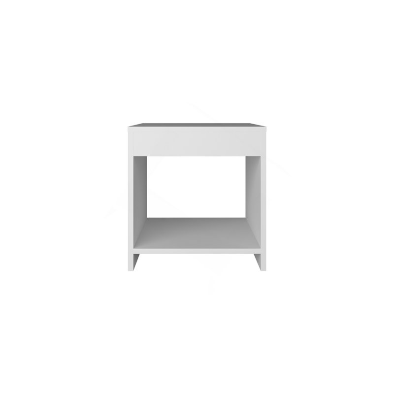 Grande table de chevet minimaliste avec tablette ouverte 16,5 po Chroma, Blanc